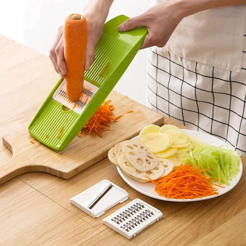 Mandoline Slicer – Stainless Steel Vegetable Slicer with 3 Interchangeable Blades for Potatoes, Carrots & More (KC0083)