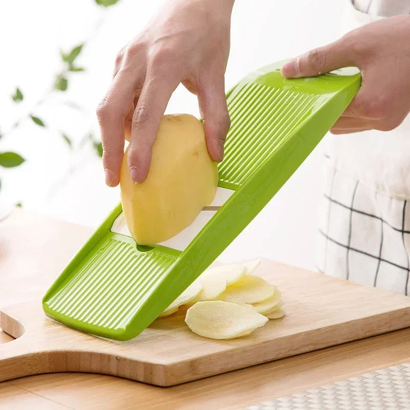 Mandoline Slicer – Stainless Steel Vegetable Slicer with 3 Interchangeable Blades for Potatoes, Carrots & More (KC0083)