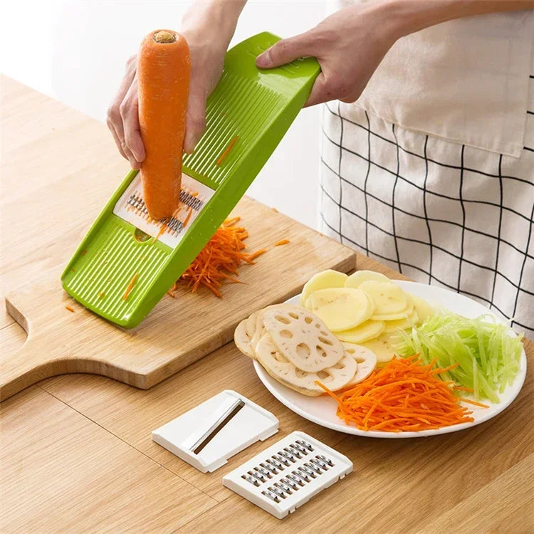 Mandoline Slicer – Stainless Steel Vegetable Slicer with 3 Interchangeable Blades for Potatoes, Carrots & More (KC0083)