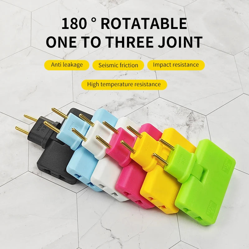 3-in-1 Wireless Converter Adapter Socket – 180° Rotating Adjustable EU Plug, 220V/1500W, Travel & Home Use