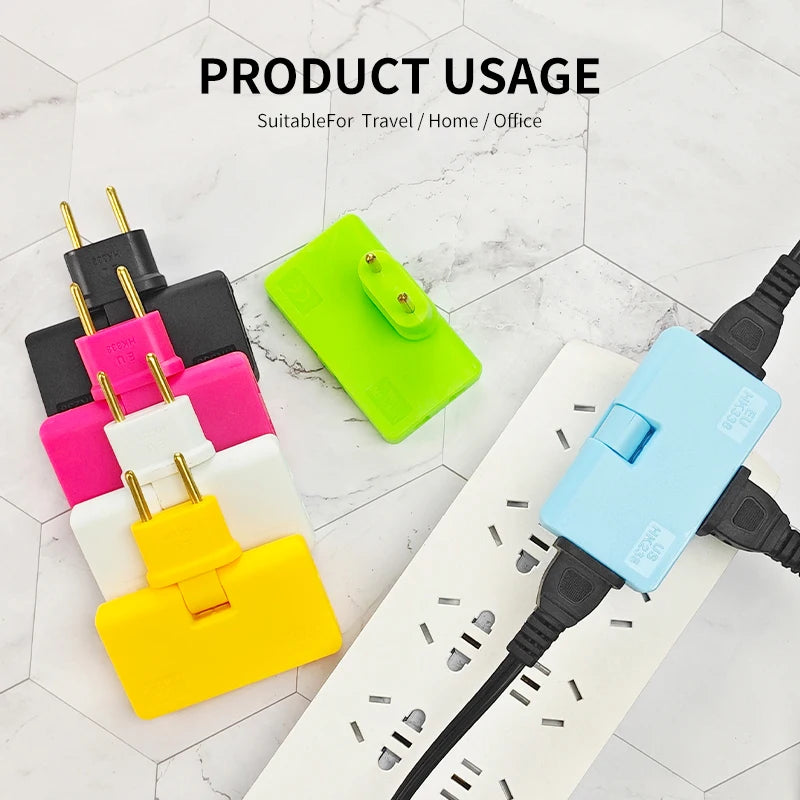 3-in-1 Wireless Converter Adapter Socket – 180° Rotating Adjustable EU Plug, 220V/1500W, Travel & Home Use