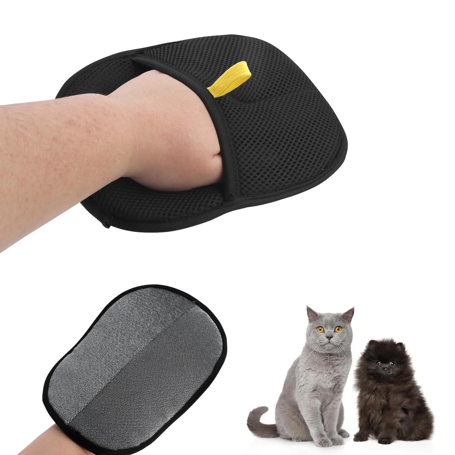 Pet Hair Removal Tool – Reusable Static Removal Gloves, Double-Sided Grooming Gloves for Pets, Removes Fur from Carpets & Furniture